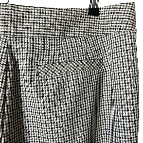 J Crew Favorite Fit Size 14 Wool Plaid Wide Leg Cuffed Trouser Pants Academia - Picture 11 of 12